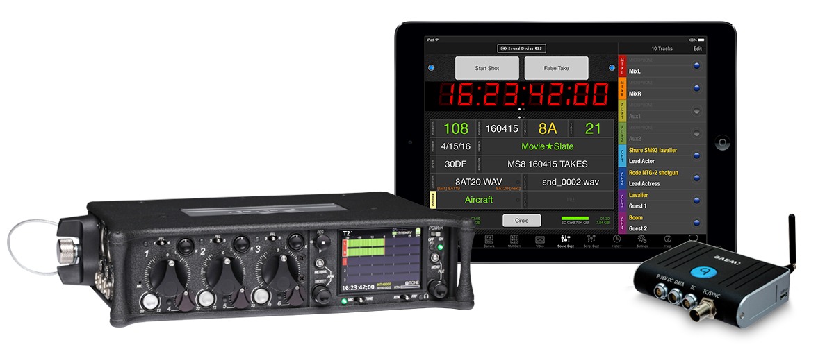 Sound Devices 633 Timecode wave and MovieSlate 1