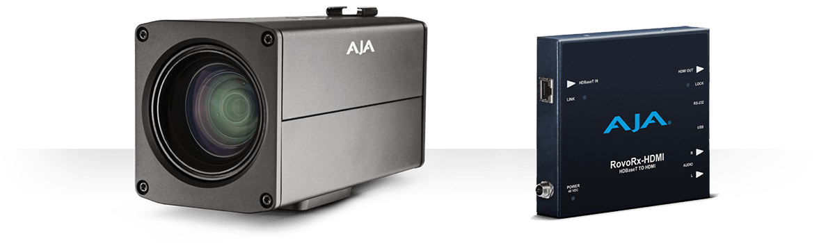 AJA 社、「RovoCam」を発表。UltraHD/HD カメラとビデオ/オーディオ/コントロール/電力を1  本のケーブルで供給する HDBaseT を統合した新製品。