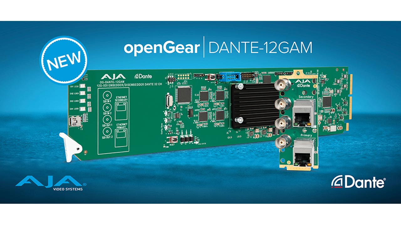 AJA News openGear Dante 12GAM Main Image 1280x720